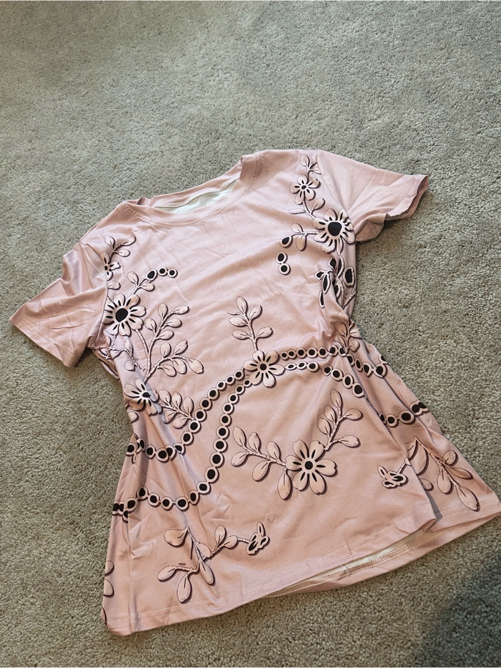 New Womens Pink Floral Short Sleeve  Top#teeshirt#floral